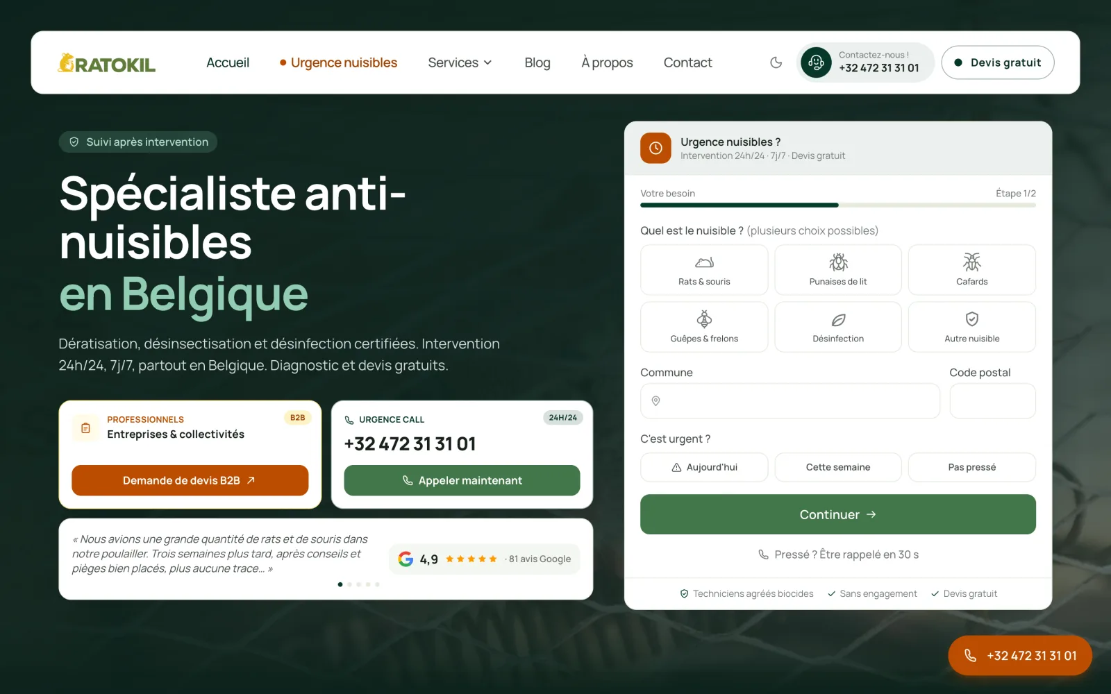 Ratokil website project preview